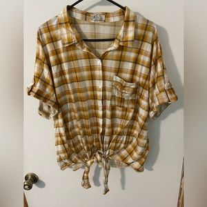 Passport plaid yellow shirt 2X